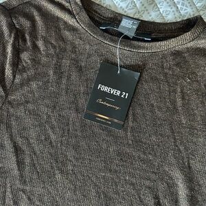 Forever 21 Metallic Brown Top
